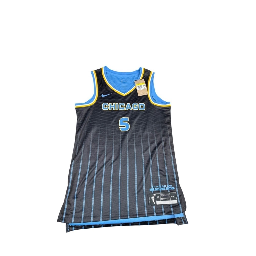 $100 Nike Angel Reese Chicago Sky WNBA Explorer Edition Jersey Black Blue  L - Picture 4 of 9